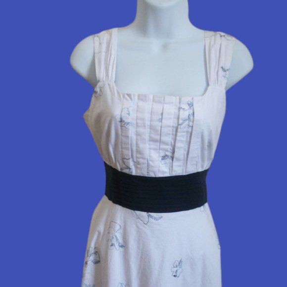 Vintage A-Line White Dress Fits Medium - Picture 1 of 2